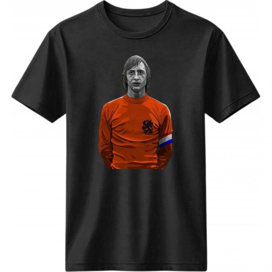 Κρόιφ ρετρό μπλουζάκι “Johan Cruyff Tribute” – Total Football Edition, μαύρο