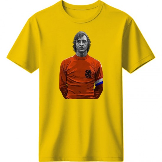 Κρόιφ ρετρό μπλουζάκι “Johan Cruyff Tribute” – Total Football Edition, κίτρινο