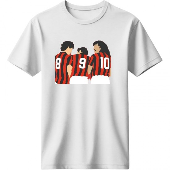 Μίλαν ρετρό μπλουζάκι “Milan Trio 8-9-10” – Retro Legends Edition, λευκό