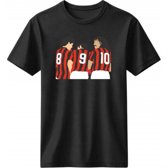 Μίλαν ρετρό μπλουζάκι “Milan Trio 8-9-10” – Retro Legends Edition, μαύρο
