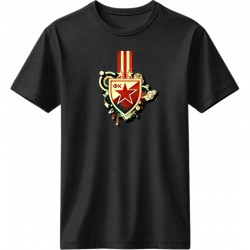 Ερυθρός Αστέρας μπλουζάκι “Red Star Belgrade Crest T-Shirt – Balkan Ultras Edition'', μαύρο