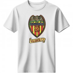 Βαλένθια μπλουζάκι ''Valencia CF Vintage Crest T-Shirt – Retro Football Edition'', λευκό