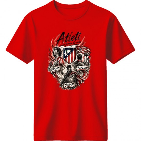 Ατλέτικο μαδρίτης μπλουζάκι ''Atleti – Pasión, Lealtad, Coraje T-Shirt'', κόκκινο
