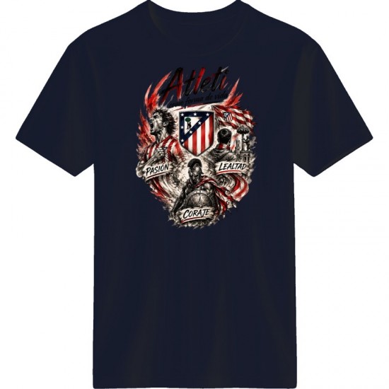Ατλέτικο μαδρίτης μπλουζάκι ''Atleti – Pasión, Lealtad, Coraje T-Shirt'', μαύρο