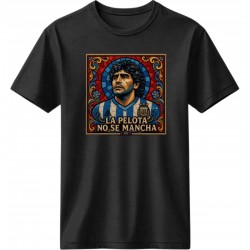 Μαραντόνα ρετρό μπλουζάκι “La Pelota No Se Mancha” T-Shirt – Tribute Edition ,μαύρο