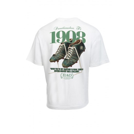 Παναθηναϊκός T-Shirt PAO THIS IS FOOTBALL, λευκό