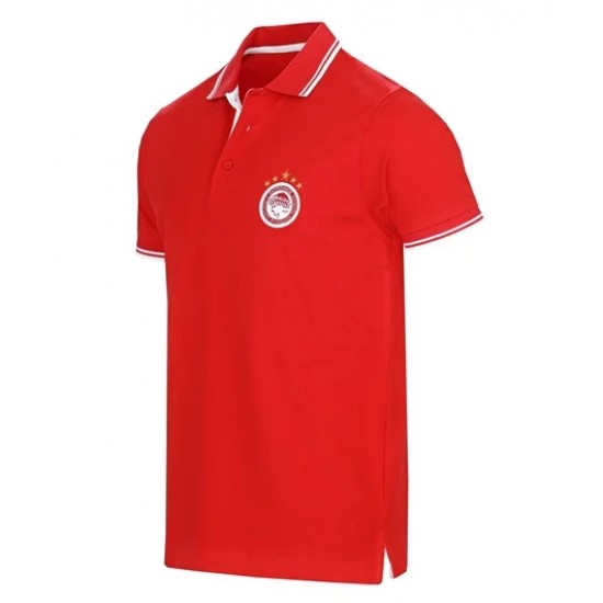 Ολυμπιακός πόλο μπλουζάκι με δίχρωμο γιακά κ΄οκκινο