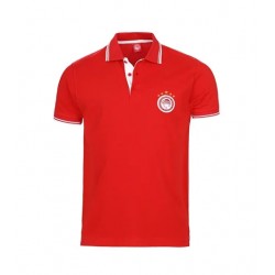 Ολυμπιακός πόλο μπλουζάκι με δίχρωμο γιακά κ΄οκκινο