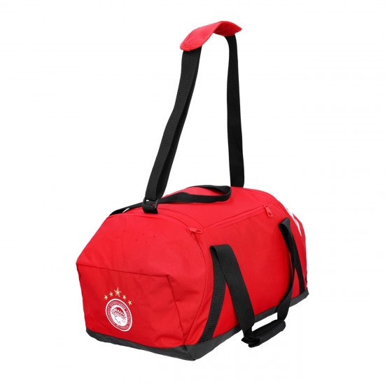 Ολυμπιακός τσάντα προπόνησης duffle adidas, κόκκινη