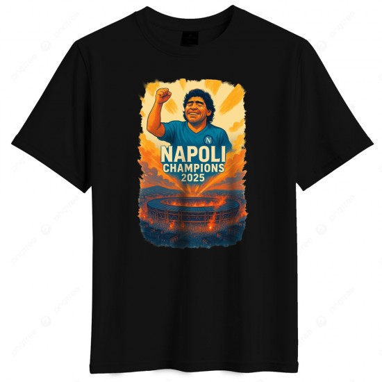 Νάπολι "Campioni 2025' μπλουζάκι, μαύρο
