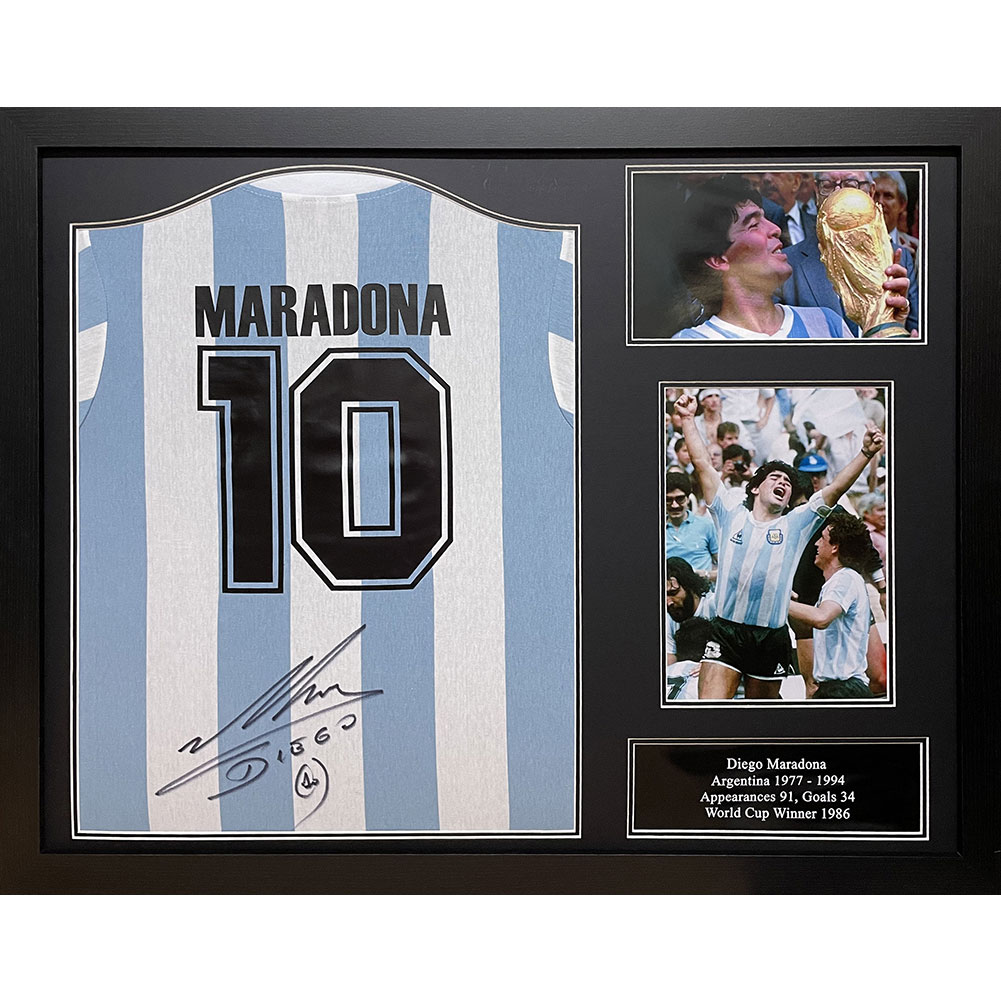 Embassy Missionary board Argentina Maradona Signed Shirt (Framed)